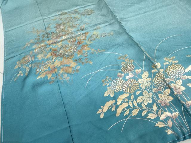 平和屋着物●金彩友禅　卓越技能者・名工・和田光正　訪問着　髙蒔絵　草花文　暈し染め　金銀彩　仮絵羽　正絹　逸品　未使用　DABC2393ud
