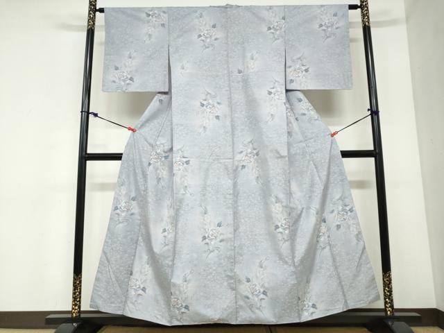 平和屋着物●本場大島紬　白大島　9マルキ　総絣　草花文　正絹　逸品　未使用　DABC2400ud