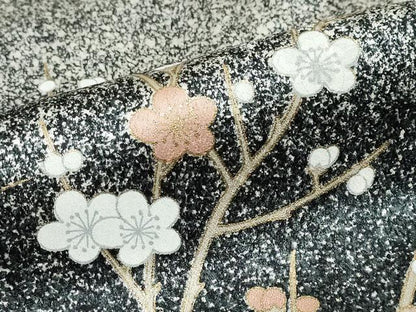 平和屋着物●訪問着　地紙草花文　たたき染め　金彩　正絹　逸品　DABC2406ud