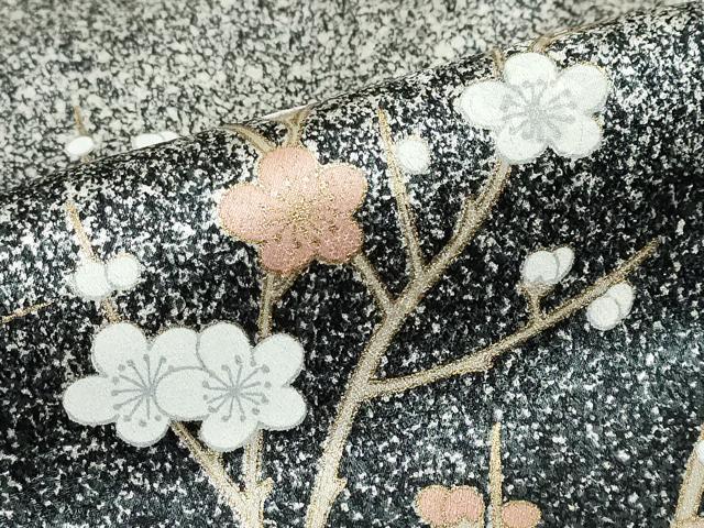 平和屋着物●訪問着　地紙草花文　たたき染め　金彩　正絹　逸品　DABC2406ud
