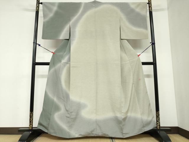 平和屋着物●本塩沢　やまだ織　訪問着　染色作家　桐村博　霞文　暈し染め　鈴乃屋扱い　正絹　逸品　DABC2407ud