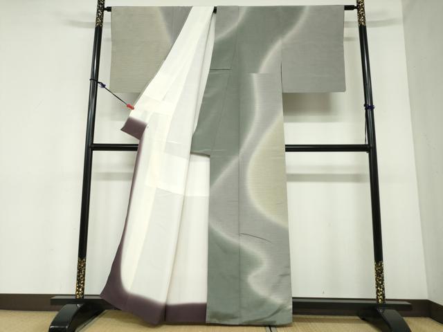 平和屋着物●本塩沢　やまだ織　訪問着　染色作家　桐村博　霞文　暈し染め　鈴乃屋扱い　正絹　逸品　DABC2407ud