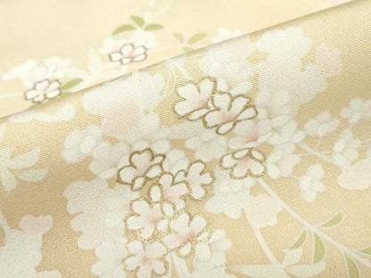平和屋着物●訪問着　駒刺繍　枝垂れ草花文　暈し染め　金彩　正絹　逸品　DABC2410ud