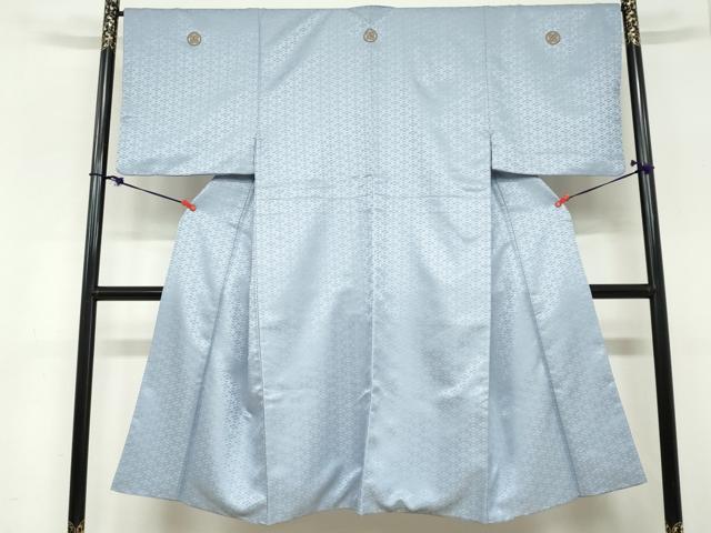 平和屋着物●男性　色紋付　羽織セット　菱地紋　秘色色　洗える着物　DABC2411ud