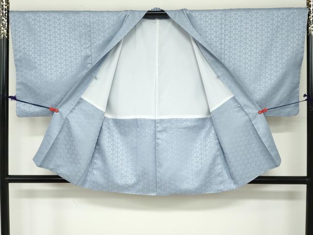 平和屋着物●男性　色紋付　羽織セット　菱地紋　秘色色　洗える着物　DABC2411ud