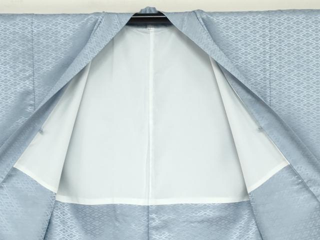 平和屋着物●男性　色紋付　羽織セット　菱地紋　秘色色　洗える着物　DABC2411ud