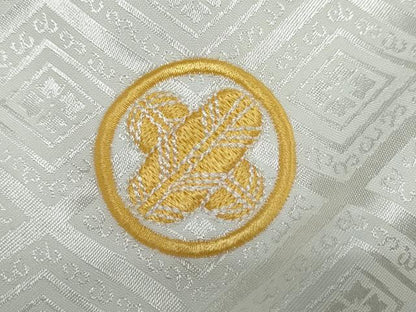 平和屋着物●男性　色紋付　長羽織セット　菱地紋　白色　キングサイズ　洗える着物　DABC2412ud