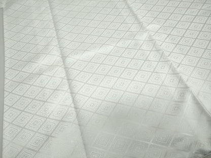 平和屋着物●男性　色紋付　長羽織セット　菱地紋　白色　キングサイズ　洗える着物　DABC2412ud