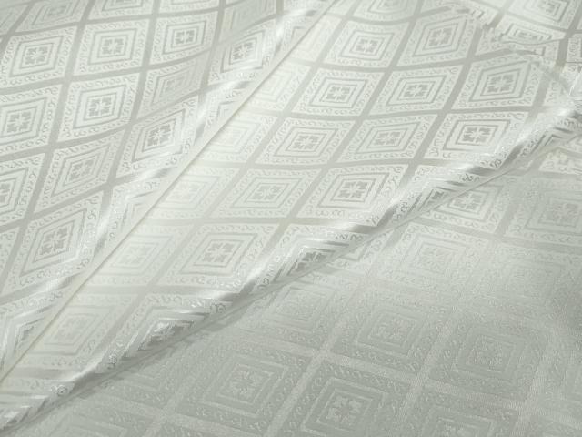 平和屋着物●男性　色紋付　長羽織セット　菱地紋　白色　キングサイズ　洗える着物　DABC2412ud