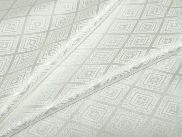 平和屋着物●男性　色紋付　長羽織セット　菱地紋　白色　キングサイズ　洗える着物　DABC2413ud