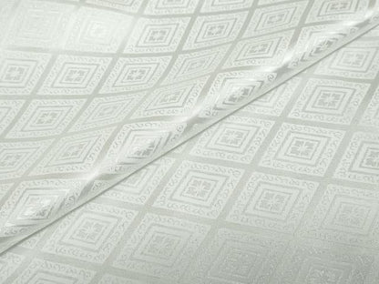 平和屋着物●男性　色紋付　長羽織セット　菱地紋　白色　キングサイズ　洗える着物　DABC2413ud