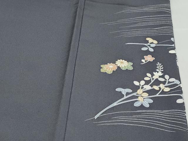 平和屋着物●訪問着　駒刺繍　流水雪輪草花文　金彩　松坂屋扱い　正絹　逸品　DABC2418ud