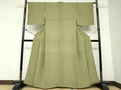 平和屋着物●江戸小紋　鮫小紋柄　鬼しぼ縮緬　正絹　逸品　DABC2419ud