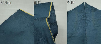 平和屋着物●上質な色無地　草花地紋　紺鼠色　正絹　逸品　DABC2421ud