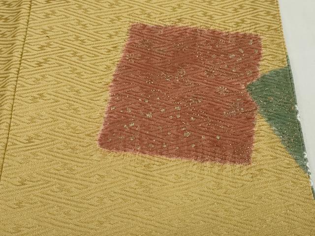 平和屋着物●訪問着　絞り　刺繍　色紙重ね草花文　金彩　正絹　逸品　DABC2426ud