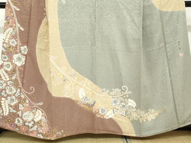 平和屋着物●吉乃一廉　幻の辻が花　訪問着　辻が花　金彩　正絹　逸品　DABC2429ud