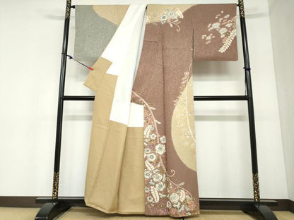 平和屋着物●吉乃一廉　幻の辻が花　訪問着　辻が花　金彩　正絹　逸品　DABC2429ud