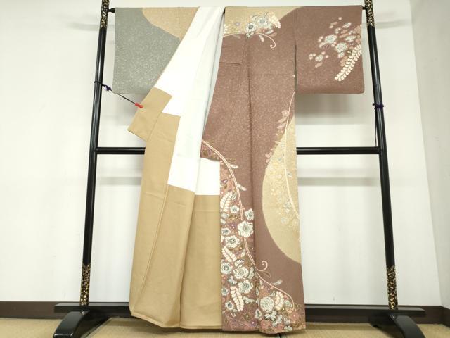 平和屋着物●吉乃一廉　幻の辻が花　訪問着　辻が花　金彩　正絹　逸品　DABC2429ud