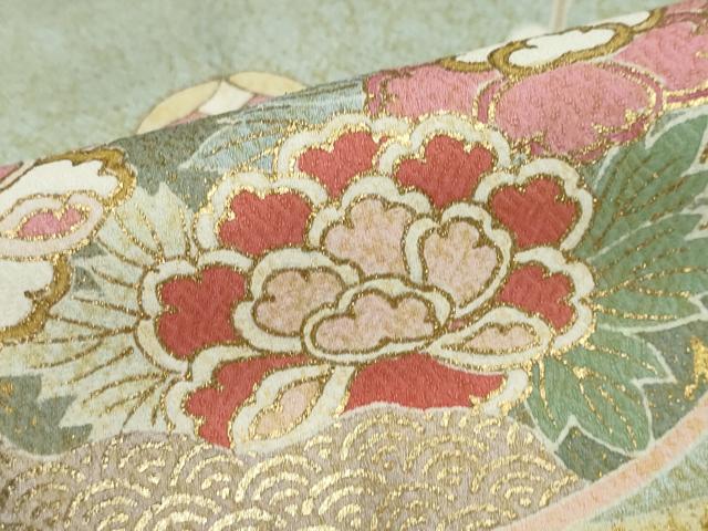 平和屋着物●京友禅の第一人者　松井青々　訪問着　吉祥草花文　金彩　正絹　逸品　DABC2430ud