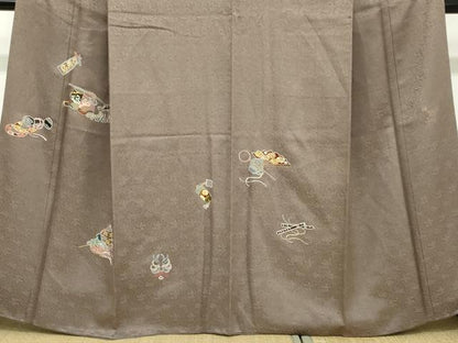 平和屋着物●京縫　月聖子　訪問着　総刺繍　吉祥文　金糸　金通し地　正絹　逸品　DABC2431ud