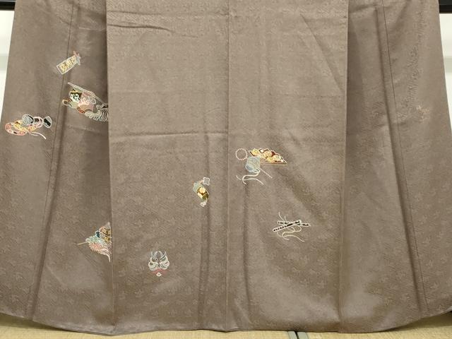 平和屋着物●京縫　月聖子　訪問着　総刺繍　吉祥文　金糸　金通し地　正絹　逸品　DABC2431ud