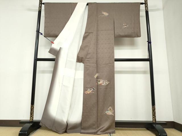 平和屋着物●京縫　月聖子　訪問着　総刺繍　吉祥文　金糸　金通し地　正絹　逸品　DABC2431ud