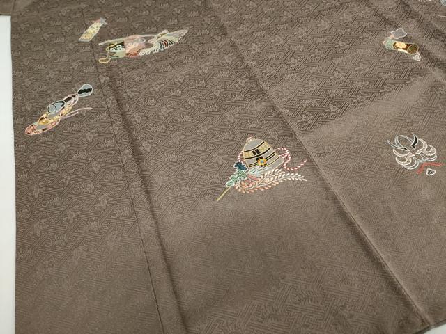 平和屋着物●京縫　月聖子　訪問着　総刺繍　吉祥文　金糸　金通し地　正絹　逸品　DABC2431ud