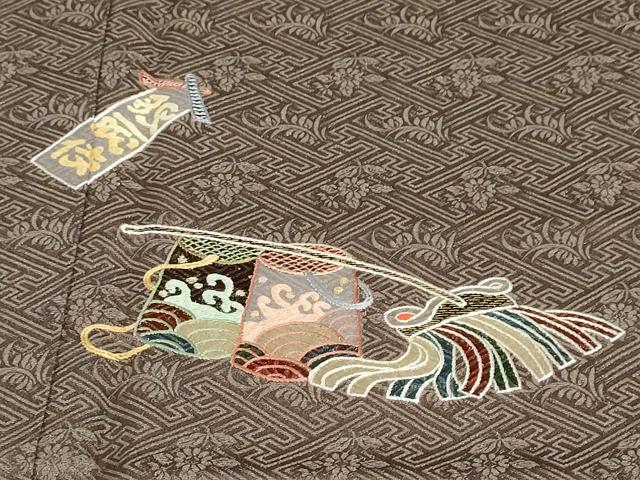 平和屋着物●京縫　月聖子　訪問着　総刺繍　吉祥文　金糸　金通し地　正絹　逸品　DABC2431ud