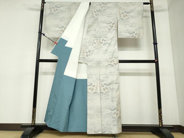 平和屋着物●都喜ヱ門　本場大島紬　9マルキ　奥山に集う　証紙付き　藤絹織物謹製　正絹　逸品　DABC2433ud