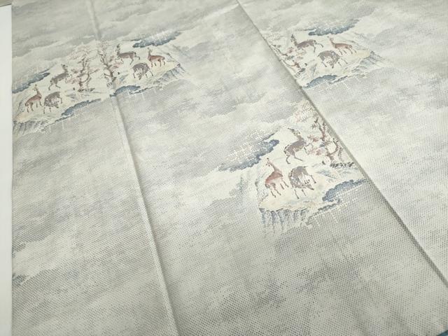 平和屋着物●都喜ヱ門　本場大島紬　9マルキ　奥山に集う　証紙付き　藤絹織物謹製　正絹　逸品　DABC2433ud