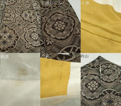 平和屋着物●本場大島紬　龍郷絣　草花文　正絹　逸品　DABC2447ud