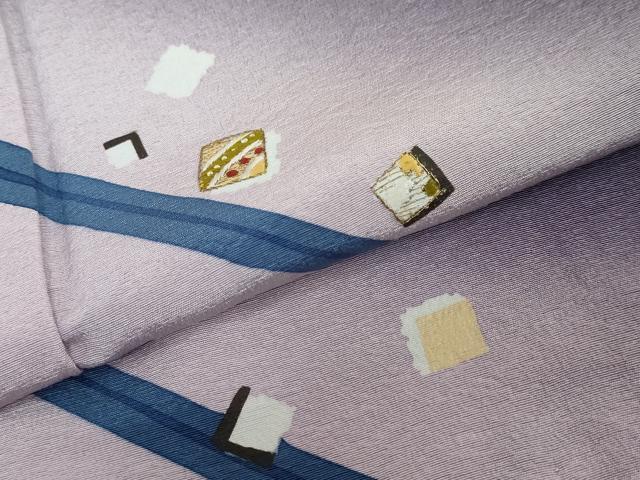平和屋着物●五代 歌舞伎役者　坂東八十助　訪問着　刺繍　箔散らし文　暈し染め　金彩　正絹　逸品　DABC2452ud