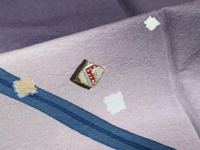 平和屋着物●五代 歌舞伎役者　坂東八十助　訪問着　刺繍　箔散らし文　暈し染め　金彩　正絹　逸品　DABC2452ud