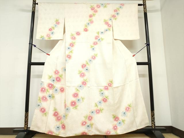 平和屋着物●訪問着　総絞り　草花文　正絹　逸品　DABC2453ud