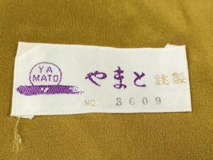 平和屋着物●上質な色無地　山吹茶色　やまと誂製　正絹　逸品　DABC2454ud