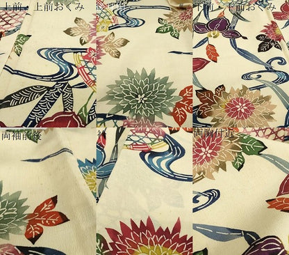 平和屋着物●上質な小紋　紅型　流水草花籬文　正絹　逸品　未使用　DABC2456ud