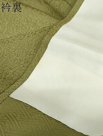 平和屋着物●上質な色無地　作家物　本草木染　抹茶色　反端付き　正絹　逸品　未使用　DABC2457ud