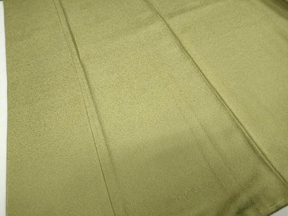 平和屋着物●上質な色無地　作家物　本草木染　抹茶色　反端付き　正絹　逸品　未使用　DABC2457ud