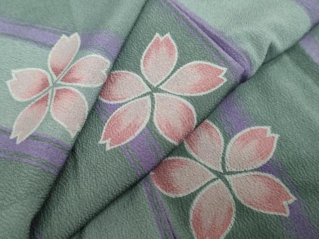 平和屋着物●小紋　舞桜文　洗える着物　DABC2460ud