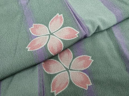 平和屋着物●小紋　舞桜文　洗える着物　DABC2460ud