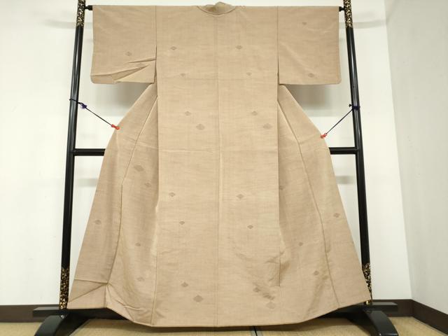 平和屋着物●上質な紬　松葉文　正絹　逸品　DABC2465ud