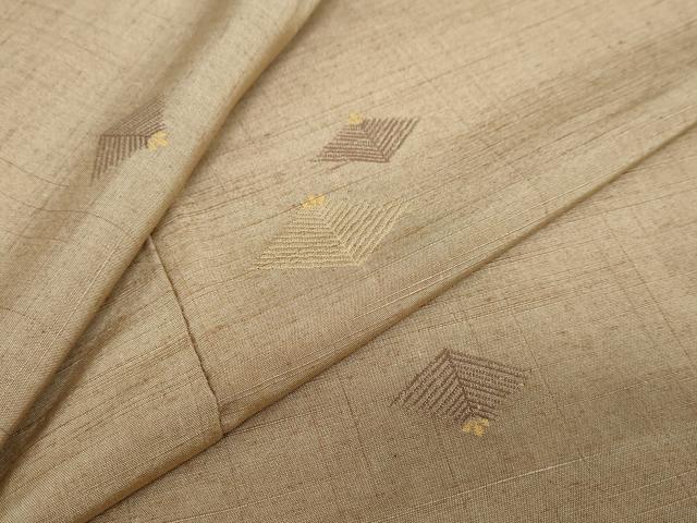 平和屋着物●上質な紬　松葉文　正絹　逸品　DABC2465ud