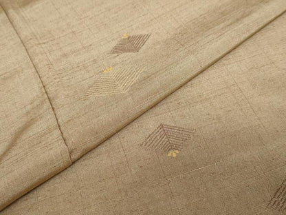 平和屋着物●上質な紬　松葉文　正絹　逸品　DABC2465ud
