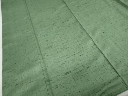 平和屋着物●上質な紬　草木染　松葉色　無落款　正絹　逸品　DABC2467ud