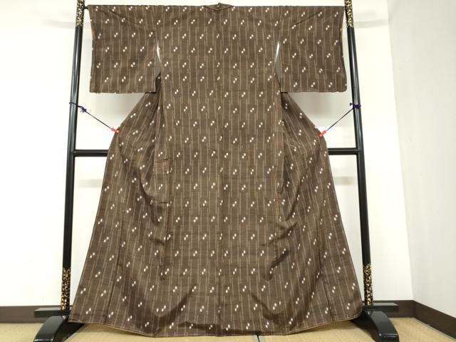 平和屋着物●上質な紬　絣文様　正絹　逸品　未使用　DABC2469ud