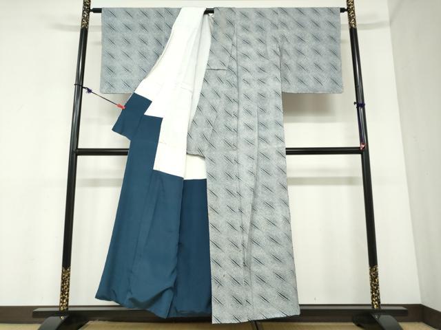 平和屋着物●絞りの開祖　竹田庄九郎　小紋　総絞り　霞文　正絹　逸品　DABC2470ud