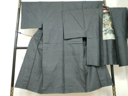 平和屋着物●男性　本場大島紬　アンサンブル　80亀甲　総詰め　正絹　逸品　未使用　DABC2471ud