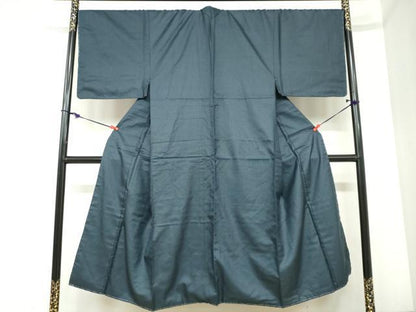 平和屋着物●男性　紬　アンサンブル　長羽織　100亀甲　総詰め　正絹　逸品　未使用　DABC2473ud