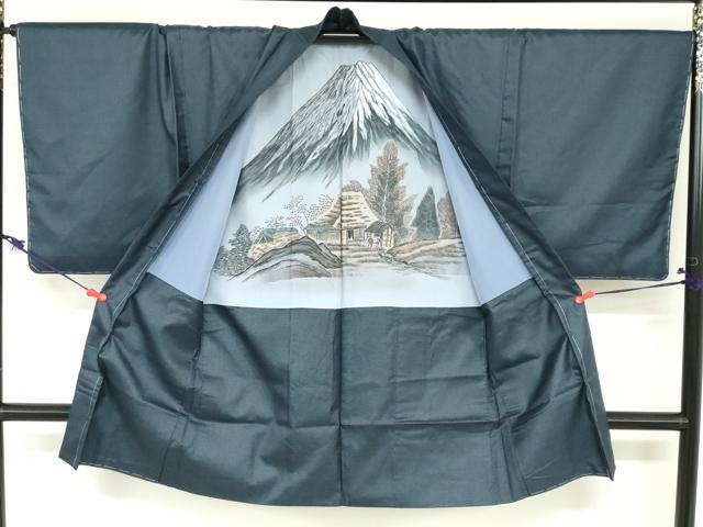 平和屋着物●男性　紬　アンサンブル　長羽織　100亀甲　総詰め　正絹　逸品　未使用　DABC2473ud