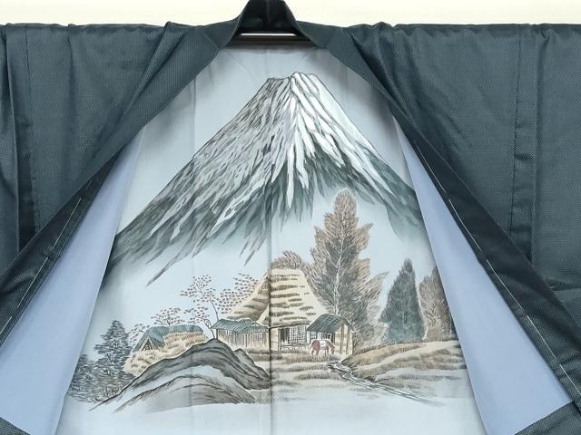 平和屋着物●男性　紬　アンサンブル　長羽織　100亀甲　総詰め　正絹　逸品　未使用　DABC2473ud